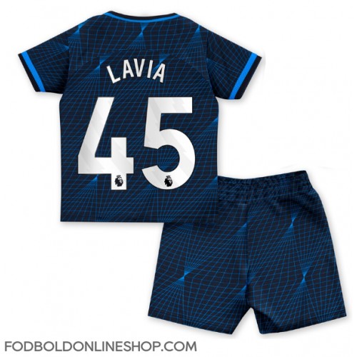 Chelsea Romeo Lavia #45 Udebane Trøje Børn 2023-24 Kortærmet (+ Korte bukser)